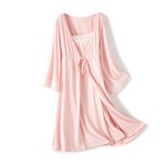 Satin Robe Factory - Women Ruffle Trim