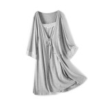 Satin Robe Factory - Women Ruffle Trim