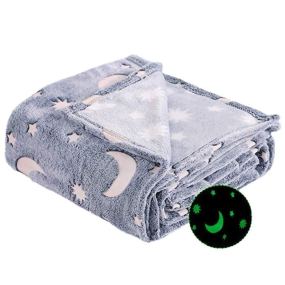 Luminous Blanket Supplier - Blue Star Moon Glow Dark Hoodie