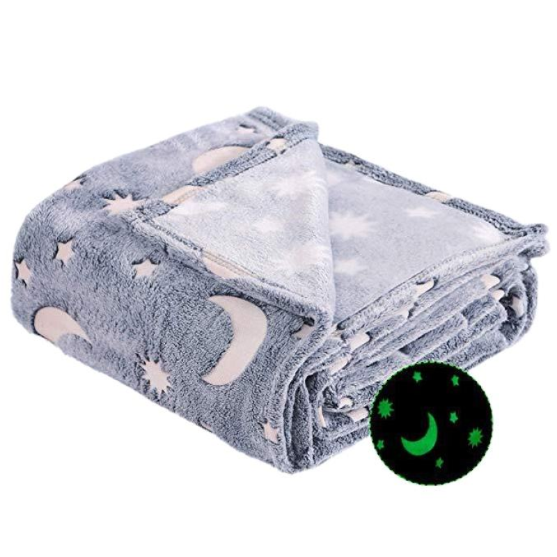 Luminous Blanket Supplier - Blue Star Moon Glow Dark Hoodie