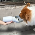 狗软硅胶便携式户外水瓶550ml可折叠大口径喂养杯密封和防漏饮水瓶