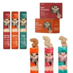 工厂批发OEM奶油猫零食15g湿宠物食品猫条高品质的猫对待