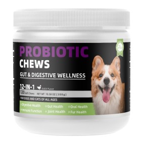Pet Yuan Pet Nutritional Private Label Probiotics Supplements Advanced Probiotic Soft Chews for Dogs Cats