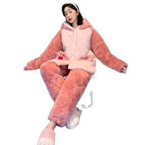 Men's Pajamas Manufacturer - Winter Three Layer Coral Velvet