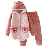 Men's Pajamas Manufacturer - Winter Three Layer Coral Velvet