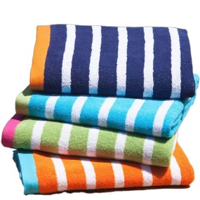 Striped Towel Manufacturer - Custom 100% Cotton Compressed Pool