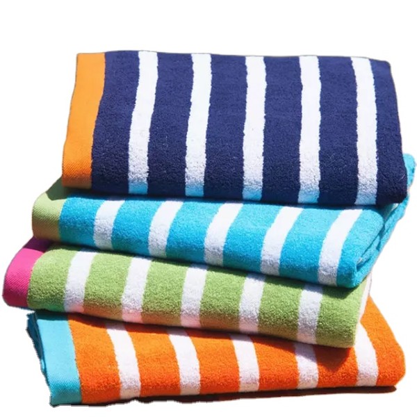 Striped Towel Manufacturer - Custom 100% Cotton Compressed Pool