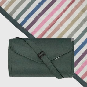 Beach Blanket Supplier - Colored Striped Fabric Foldable Ultrasonic