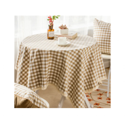 Rectangular Tablecloth Manufacturer - Solid Linen with Black Tassels