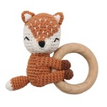 Wooden Rattle Manufacturer - Custom Fox Shape Cotton Crochet