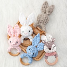 Educational Toy Manufacturer - Crochet Bunny Teether Bells Animal