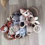 Teething Toys Manufacturer - Crochet Wooden Ring DIY Chew Rattle