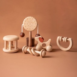 Wooden Rattle Supplier - New Design Beech Wood Molar Ring