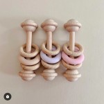 Montessori Toy Factory - Natural Wooden Grasping Teething Rattles