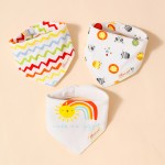 Triangle Bib Manufacturer - Cartoon Print Absorbent 3Pcs Set