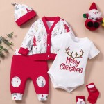 Christmas Set Factory - 4 Pcs Cotton Bodysuit Coats Set