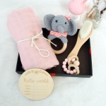 Plush Toy Set Manufacturer - Cartoon Bear with Bib Wooden Cards