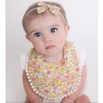 Baby Gift Set Supplier - Vintage Flower Bib Headband Set