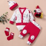 Christmas Set Factory - 4 Pcs Cotton Bodysuit Coats Set