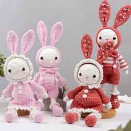 Stuffed Toy Supplier - Handmade Crochet Amigurumi Couple Bunny