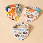 Triangle Bib Manufacturer - Cartoon Print Absorbent 3Pcs Set