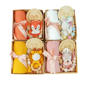 Teething Toy Set Manufacturer - Customized Crochet Animal Rattle