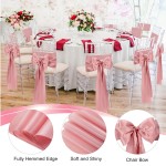 Chair Sash Supplier - Pink Satin Wedding Bow