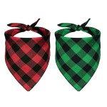 Dog Bandana Supplier - Christmas Plaid Triangle