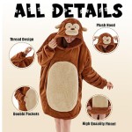 Hoodie Blanket Supplier - Monkey Pattern Flannel