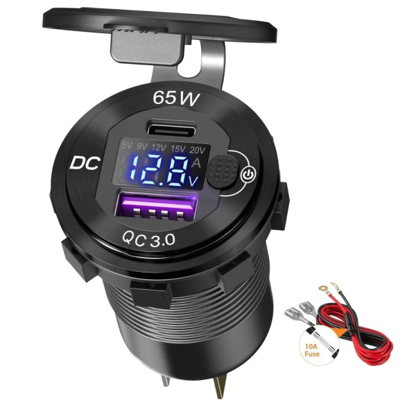 Car Charger Supplier - 83W USB C PD QC3.0 LED Voltmeter