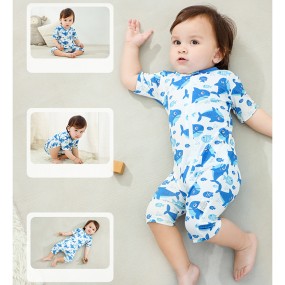 Baby Clothes Supplier - Short Sleeve Bamboo Fiber Zipper