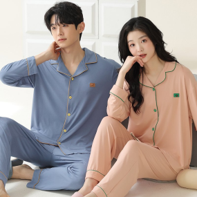 Casual Pajamas Supplier - Combed Cotton Cardigan Solid