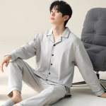 Pure Cotton Pajamas Manufacturer - Solid-color Thin Long-sleeved