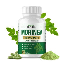 BSTBIO OEM草药补充剂辣木油叶提取物有机辣木胶囊