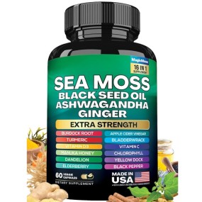 Oem Hot Seamoss Capsules Sea Moss Shilajit Ashwagandha Panax Ginseng Ginkgo Biloba Capsule