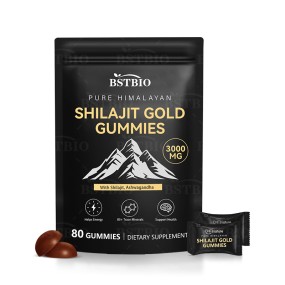 BSTBIO私人标签袋纯喜马拉雅希拉吉特Ashwagandha 3000mg希拉吉特黄金软糖
