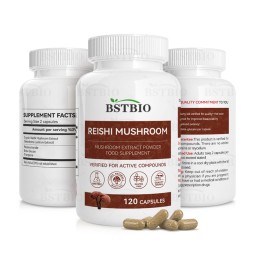 BSTBIO自有品牌有机灵芝提取物120粒灵芝胶囊