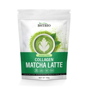BSTBIO OEM Packaging Monkfruit Sweetened Green Tea Latte Powder with Matcha Collagen