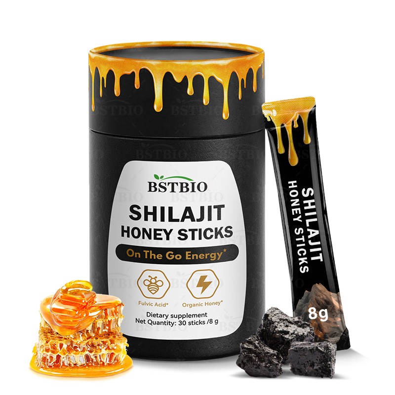 BSTBIO Private Label Shilajit and Honey Fulvic Acid Sachets Himalayan Shilajit Honey Sticks