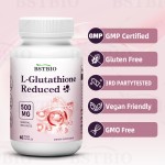 BSTBIO OEM补充减少的l -谷胱甘肽粉500mg谷胱甘肽胶囊