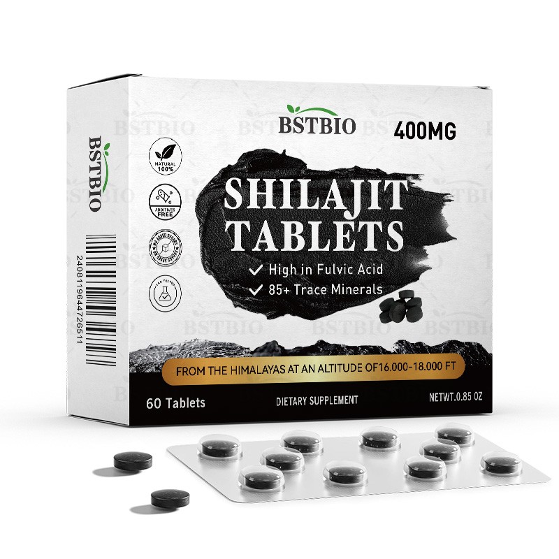 BSTBIO Pure Himalayan Shilajit Resin Extract Shilajit Dry Drops 400mg Shilajit Tablets