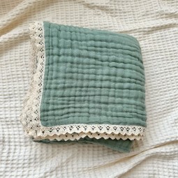 Muslin Swaddle Factory - 6 Layers Soft Lace Trim