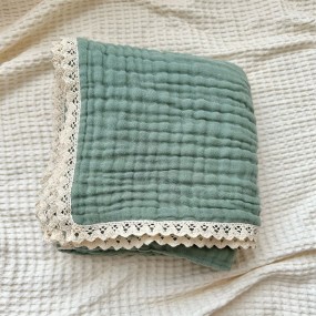 Muslin Swaddle Factory - 6 Layers Soft Lace Trim