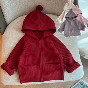 Baby Sweater Supplier - Hooded Knitted Cardigan
