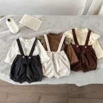 Baby Pants Supplier - Corduroy Suspenders Shorts