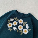 Baby Romper Supplier - Embroidered Floral Knitted