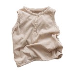 Children T-Shirt Supplier - Korean Button Sleeveless