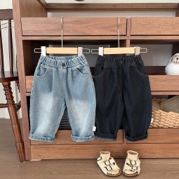 Baby Pants Supplier - Straight Leg Washed Denim