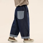 Baby Pants Manufacturer - Denim Patchwork Cuffed