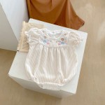 Baby Romper Supplier - Embroidered Flower Corduroy